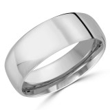 7.5 MM Modern Comfort Fit Classic Womens Wedding Band in White Gold (MDVBC0007-7.5MM-W)