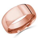 8.5 MM Modern Comfort Fit Classic Mens Wedding Band in Rose Gold (MDVBC0008-8.5MM-R)