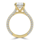 Oval Lab Created Diamond 4-Prong 3-Row Pave Cathedral Solitaire with Accents Engagement Ring in Yellow Gold with Hidden Halo (MVSLG1550-Y)