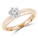 Round Lab Created Diamond 6-Prong Solitaire Engagement Ring in Yellow Gold (MVSS1009-Y)