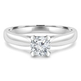 Round Lab Created Diamond Solitaire Engagement Ring in White Gold (MVSS1010-W)