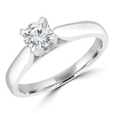 Round Lab Created Diamond Solitaire Engagement Ring in White Gold (MVSS1010-W)