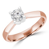 Round Lab Created Diamond Solitaire Engagement Ring in Rose Gold (MVSS1012-R)