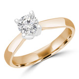 Round Lab Created Diamond Solitaire Engagement Ring in Yellow Gold (MVSS1012-Y)