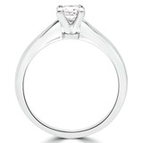 Princess Lab Created Diamond V Prong Solitaire Engagement Ring in White Gold (MVSS1017-W)