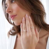 Round Lab Created Diamond Solitaire with Accents Engagement Ring in Rose Gold (MVSS1020-R)