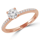 Round Lab Created Diamond Solitaire with Accents Engagement Ring in Rose Gold (MVSS1021-R)