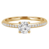 Round Lab Created Diamond Solitaire with Accents Engagement Ring in Yellow Gold (MVSS1021-Y)