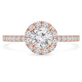 Round Lab Created Diamond High Set Round Halo Engagement Ring in Rose Gold (MVSS1036-R)