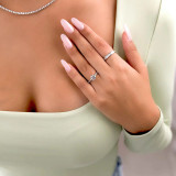 Round Lab Created Diamond Solitaire with Accents Engagement Ring in White Gold (MVSS1047-W)