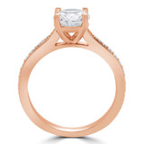 Round Lab Created Diamond Solitaire with Accents Engagement Ring in Rose Gold (MVSS1048-R)