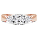 Round Lab Created Diamond Three-Stone Engagement Ring in Rose Gold (MVSX1002-R)
