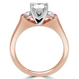 Round Lab Created Diamond Three-Stone Engagement Ring in Rose Gold (MVSX1004-R)