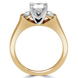 Round Lab Created Diamond Three-Stone Engagement Ring in Yellow Gold (MVSX1004-Y)