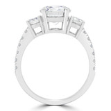 Round Lab Created Diamond Three-Stone Engagement Ring in White Gold with Accents (MVSX1019-W)