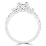 Round Lab Created Diamond Three-Stone Engagement Ring in White Gold with Accents (MVSX1022-W)