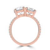 Round Lab Created Diamond with Accents Toi et Moi Engagement Ring in Rose Gold (MVSX1028-R)