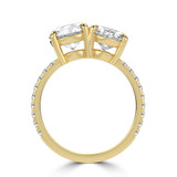 Round Lab Created Diamond with Accents Toi et Moi Engagement Ring in Yellow Gold (MVSX1028-Y)
