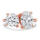 Round Lab Created Diamond Toi et Moi Solitaire with Accents Engagement Ring in Rose Gold (MVSX1032-R)