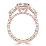 Radiant Lab Created Diamond Three-stone with Accents Three-Stone Engagement Ring in Rose Gold (MVSX1045-R)