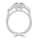 Radiant Lab Created Diamond Three-stone with Accents Three-Stone Engagement Ring in White Gold (MVSX1045-W)