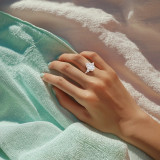 Pear Lab Created Diamond with Shield Sidestones Three-Stone Engagement Ring in Rose Gold with Three-row Pave Accents (MVSX1046-R)