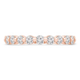 1 1/20 CTW Round Lab Created Diamond  3/4 Way Shared Prong Semi-Eternity Anniversary Wedding Band Ring in 14K Rose Gold (MD250058)