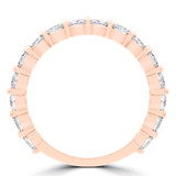 1 1/20 CTW Round Lab Created Diamond  3/4 Way Shared Prong Semi-Eternity Anniversary Wedding Band Ring in 14K Rose Gold (MD250058)