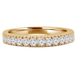Round Lab Created Diamond Semi-Eternity Wedding Band Ring in Yellow Gold (MVSXB1010-Y)