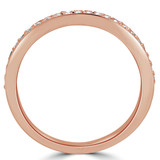 Round Lab Created Diamond Semi-Eternity Wedding Band Ring in Rose Gold (MVSXB1011-R)
