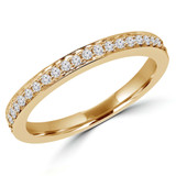 Round Lab Created Diamond Semi-Eternity Wedding Band Ring in Yellow Gold (MVSXB1011-Y)