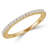 Round Lab Created Diamond Semi-Eternity Wedding Band Ring in Yellow Gold (MVSXB1017-Y)