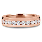 Round Lab Created Diamond Channel Set Semi-Eternity Wedding Band Ring in Rose Gold (MVSXB1041-R)
