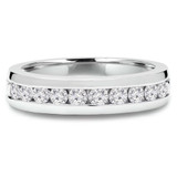 Round Lab Created Diamond Channel Set Semi-Eternity Wedding Band Ring in White Gold (MVSXB1041-W)