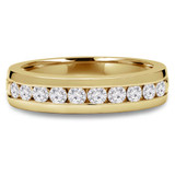 Round Lab Created Diamond Channel Set Semi-Eternity Wedding Band Ring in Yellow Gold (MVSXB1041-Y)
