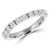 Round Lab Created Diamond Semi-Eternity Wedding Band Ring in White Gold (MVSXB1044-W)