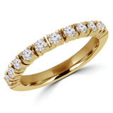 Round Lab Created Diamond Semi-Eternity Wedding Band Ring in Yellow Gold (MVSXB1044-Y)