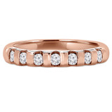 Round Lab Created Diamond Seven-Stone Semi-Eternity Wedding Band Ring in Rose Gold (MVSXB1045-R)