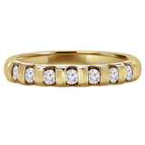 Round Lab Created Diamond Seven-Stone Semi-Eternity Wedding Band Ring in Yellow Gold (MVSXB1045-Y)