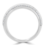 Round Lab Created Diamond Semi-Eternity Wedding Band Ring in White Gold (MVSXB1052-W)