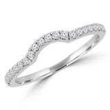 Round Lab Created Diamond Semi-Eternity Wedding Band Ring in White Gold (MVSXB1055-W)