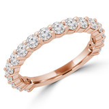 Round Lab Created Diamond Semi-Eternity Wedding Band Ring in Rose Gold (MVSXB1058-R)