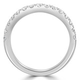 Round Lab Created Diamond Two-Row Semi-Eternity Wedding Band Ring in White Gold (MVSXB1077-W)