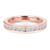 Round Lab Created Diamond Channel Set Semi-Eternity Wedding Band Ring in Rose Gold (MVSXB1081-R)