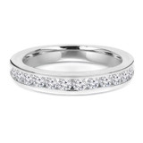 Round Lab Created Diamond Channel Set Semi-Eternity Wedding Band Ring in White Gold (MVSXB1081-W)