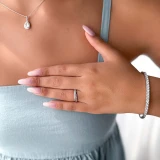 Round Lab Created Diamond Channel Set Semi-Eternity Wedding Band Ring in White Gold (MVSXB1081-W)