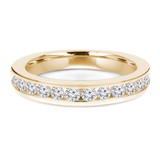 Round Lab Created Diamond Channel Set Semi-Eternity Wedding Band Ring in Yellow Gold (MVSXB1081-Y)
