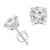 2 1/10 CTW Round Lab Created Diamond  4-Prong Solitaire Stud Earrings in 14K White Gold (MD260065)