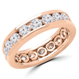 1 2/5 - 1 2/3 CTW Full Eternity Round Lab Created Diamond Anniversary Wedding Band Ring in Rose Gold (MVSAR1006-R)
