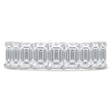 5 4/5 to 7 1/3 CTW Full Eternity Emerald Lab Created Diamond Anniversary Wedding Band Ring in White Gold (MVSAR1018-W)